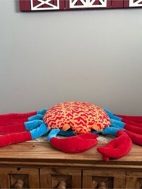 Stuffed Crab Plush Knuffle Colorful 48" Sea Life USA XL Gift Pillow Jumbo